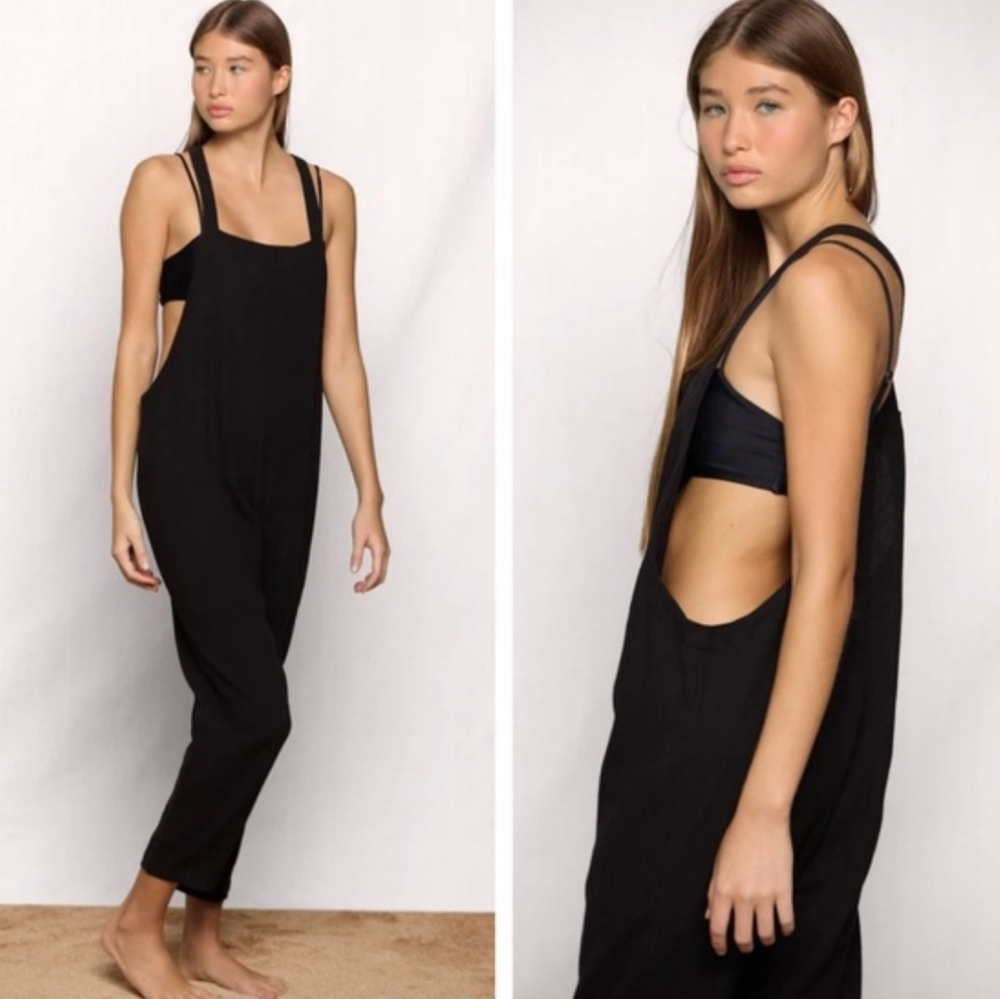 Mikoh Sayama Jumpsuit  Black Cotton Summer Resort Vacation Size 2 (US M)